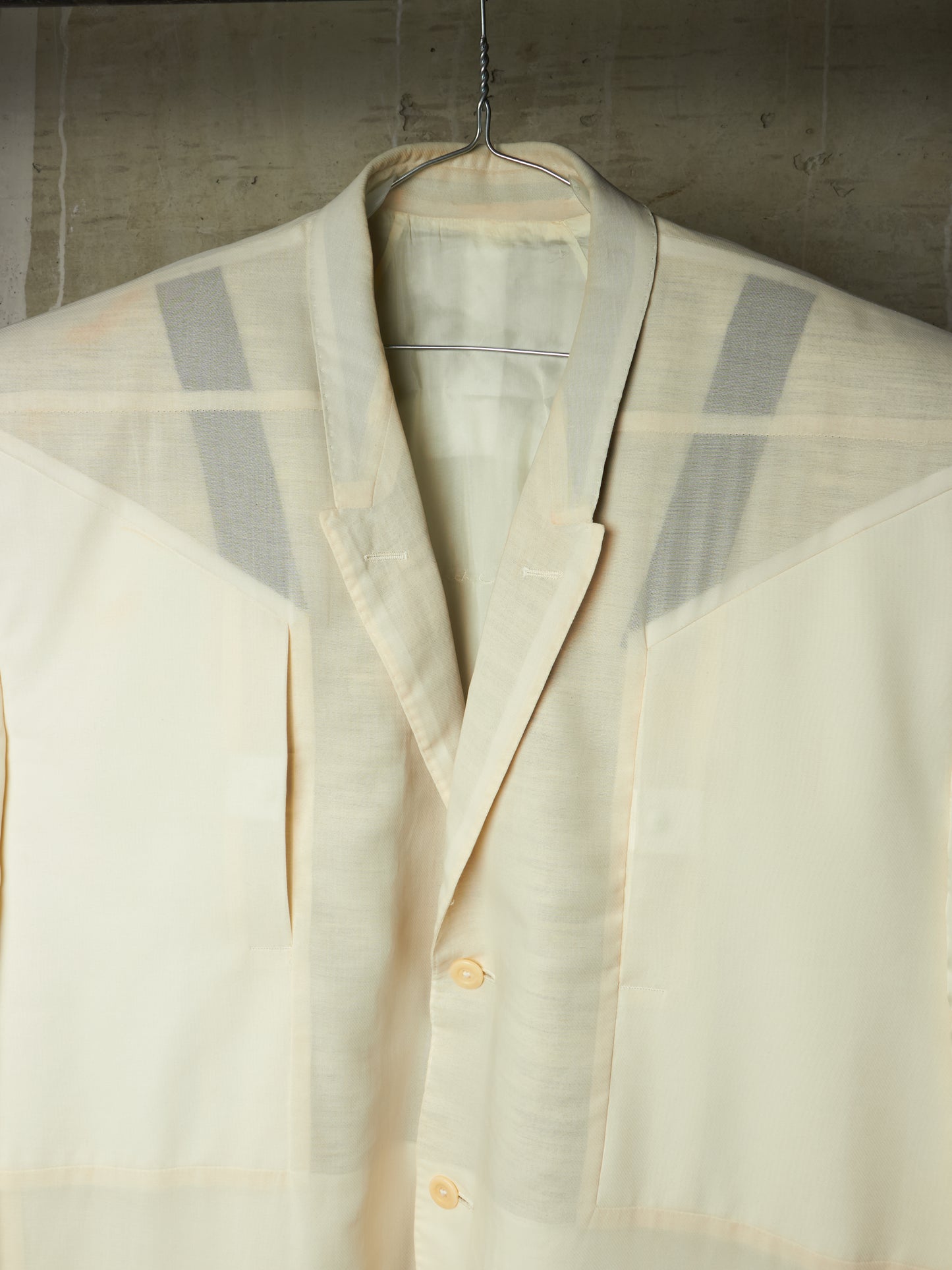 Rick Owens SS22 "FOGACHINE" NATURAL Sheer Jumbo Tatlin Coat