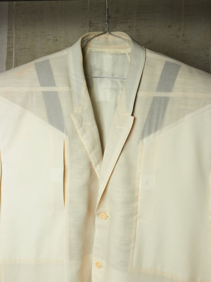 Rick Owens SS22 "FOGACHINE" NATURAL Sheer Jumbo Tatlin Coat