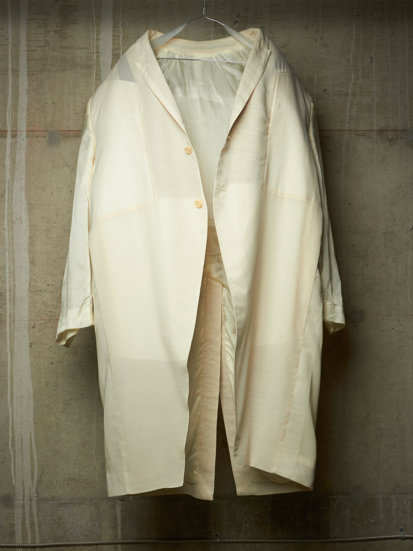 Rick Owens SS22 "FOGACHINE" NATURAL Sheer Jumbo Tatlin Coat