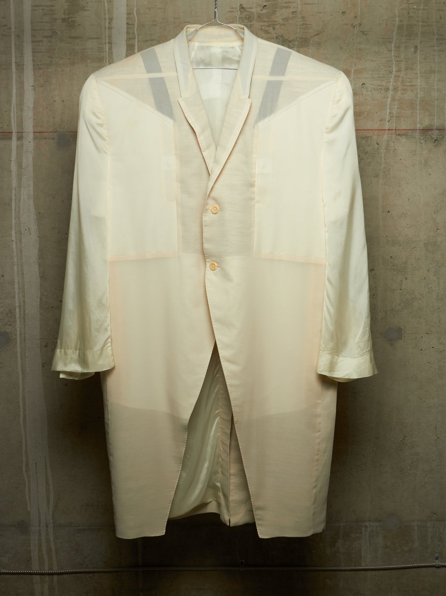 Rick Owens SS22 "FOGACHINE" NATURAL Sheer Jumbo Tatlin Coat