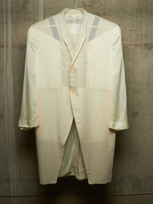 Rick Owens SS22 "FOGACHINE" NATURAL Sheer Jumbo Tatlin Coat