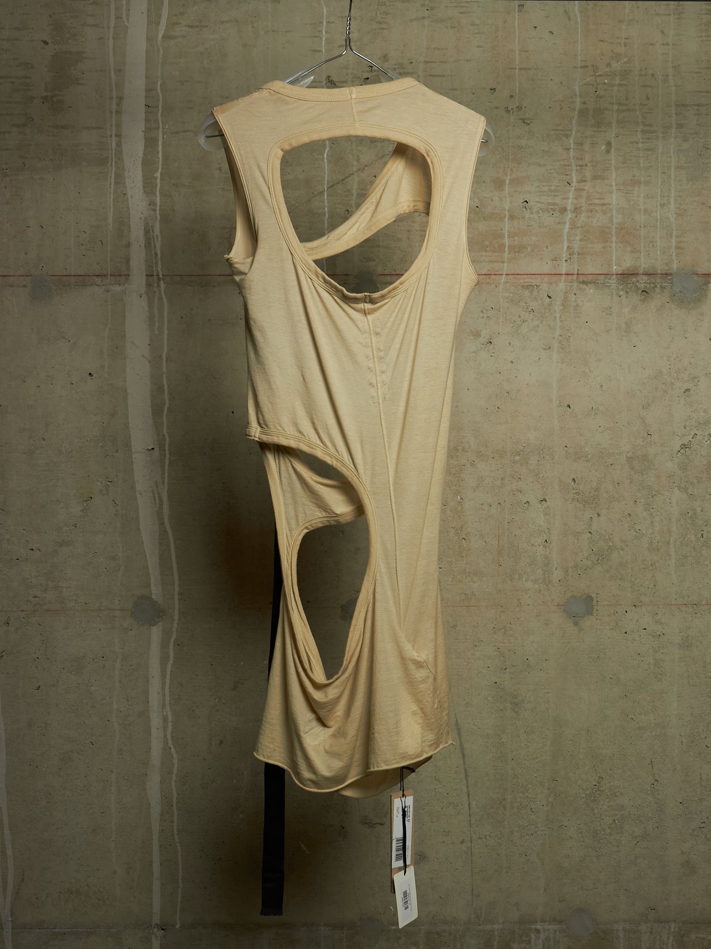 Rick Owens DRKSHDW SS24 "LIDO" PEARL Asymmetric Membrane III Long Tank Top
