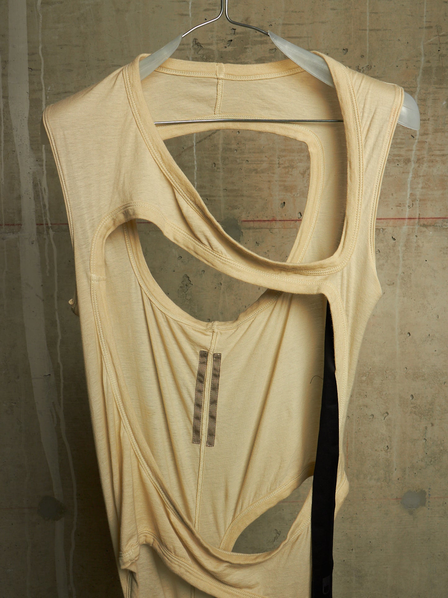 Rick Owens DRKSHDW SS24 "LIDO" PEARL Asymmetric Membrane III Long Tank Top