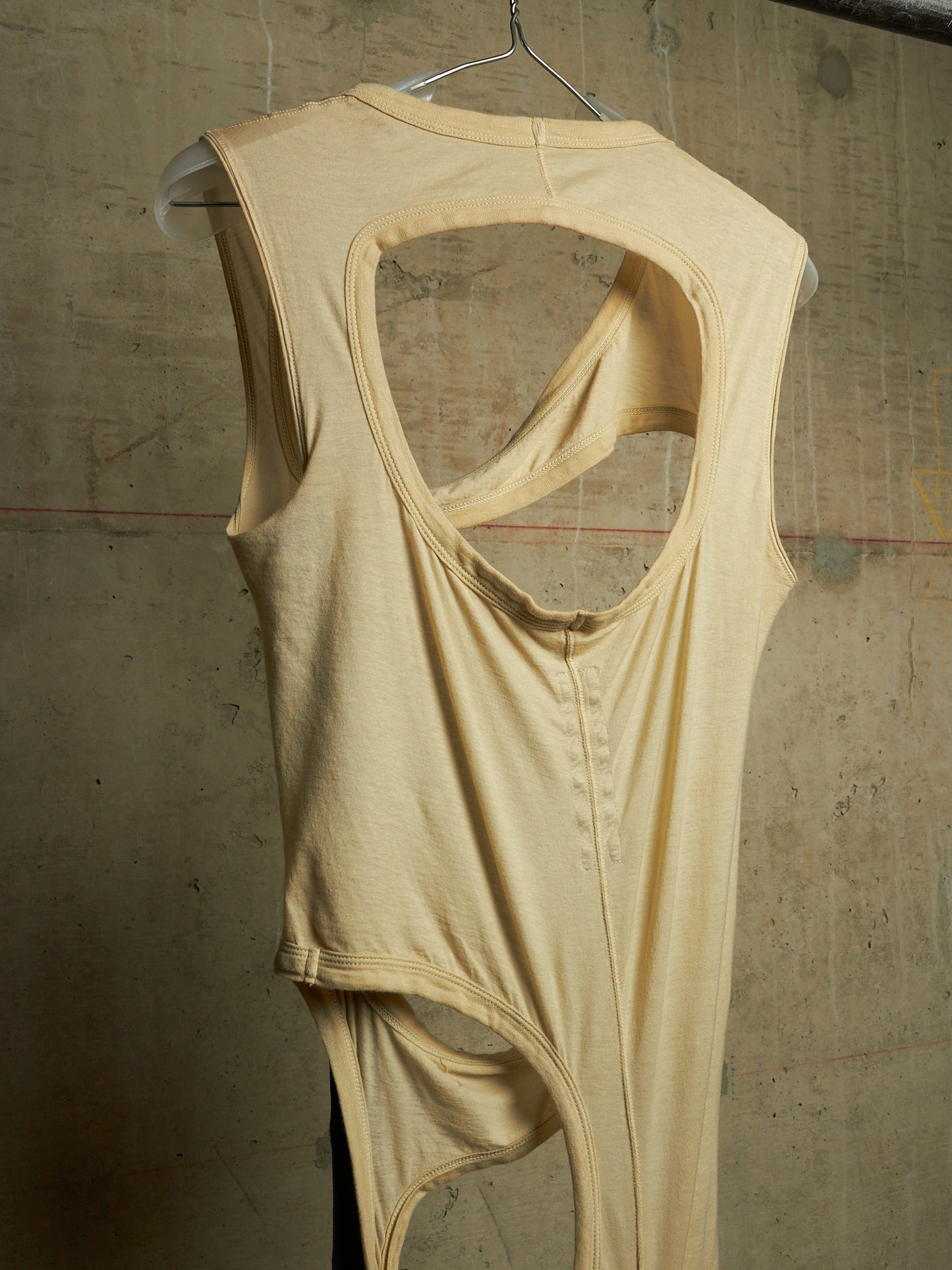 Rick Owens DRKSHDW SS24 "LIDO" PEARL Asymmetric Membrane III Long Tank Top