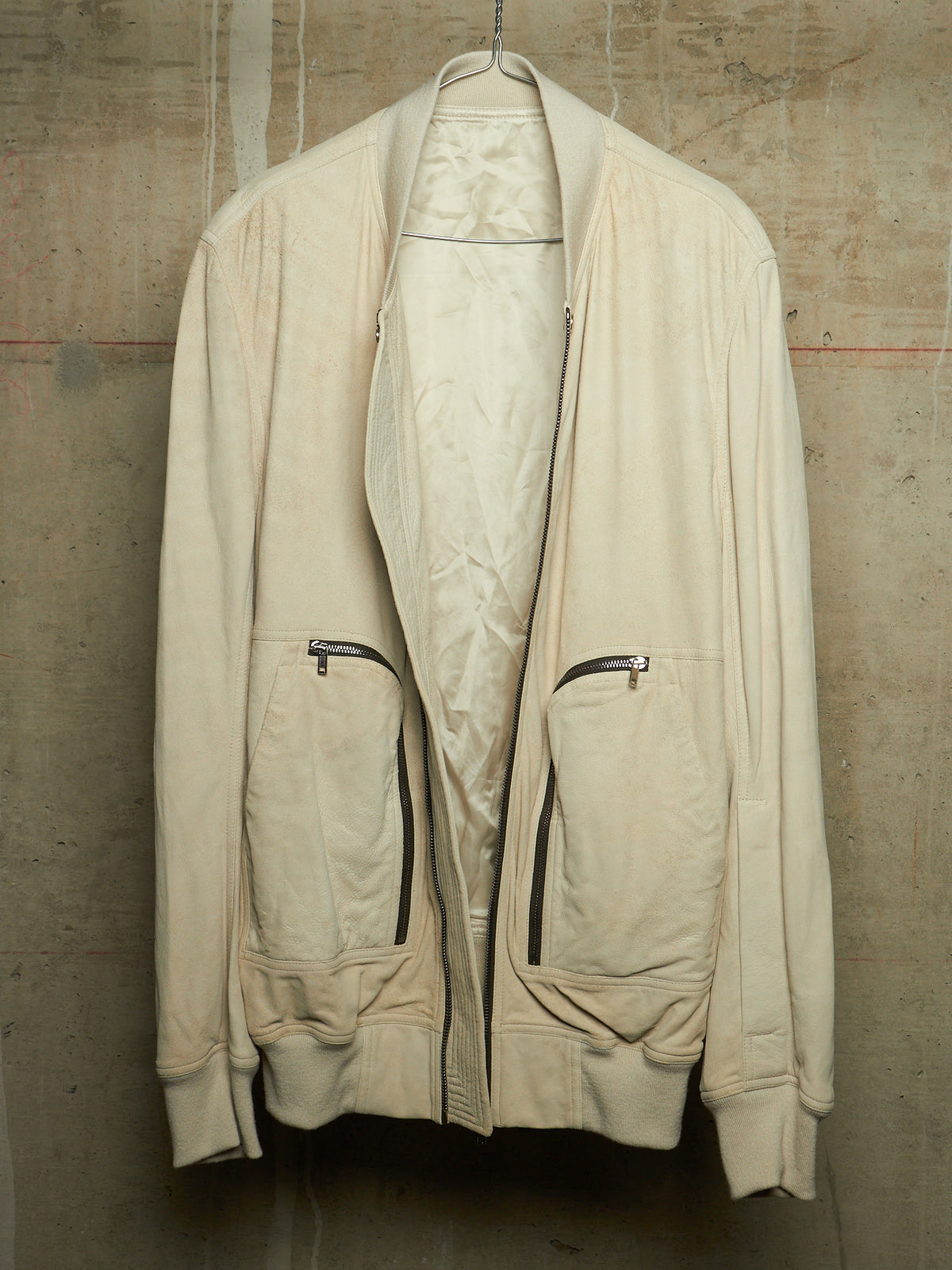Rick Owens SS25 "HOLLYWOOD" DINGE Megablister Bauhaus Flight Lamb Leather Jacket