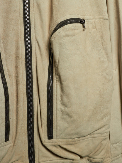 Rick Owens SS25 "HOLLYWOOD" DINGE Megablister Bauhaus Flight Lamb Leather Jacket
