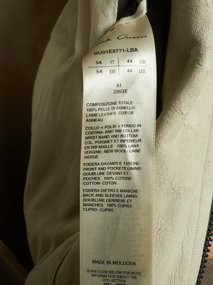 Rick Owens SS25 "HOLLYWOOD" DINGE Megablister Bauhaus Flight Lamb Leather Jacket