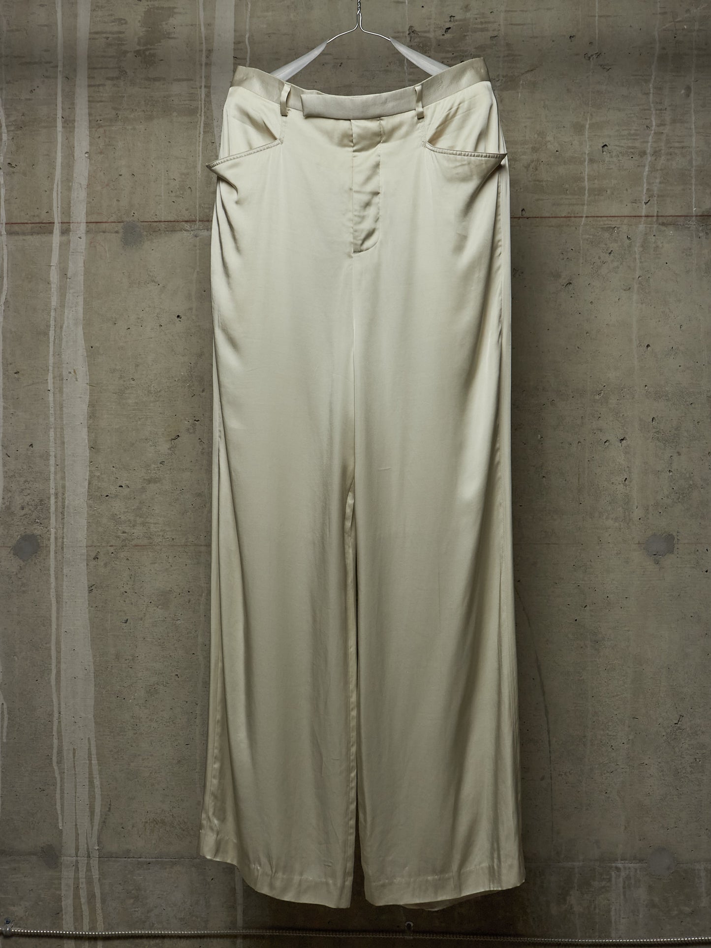 Rick Owens SS25 "HOLLYWOOD" DINGE Satin 'Mastodon' Wide Leg Trousers