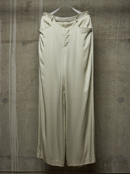 Rick Owens SS25 "HOLLYWOOD" DINGE Satin 'Mastodon' Wide Leg Trousers