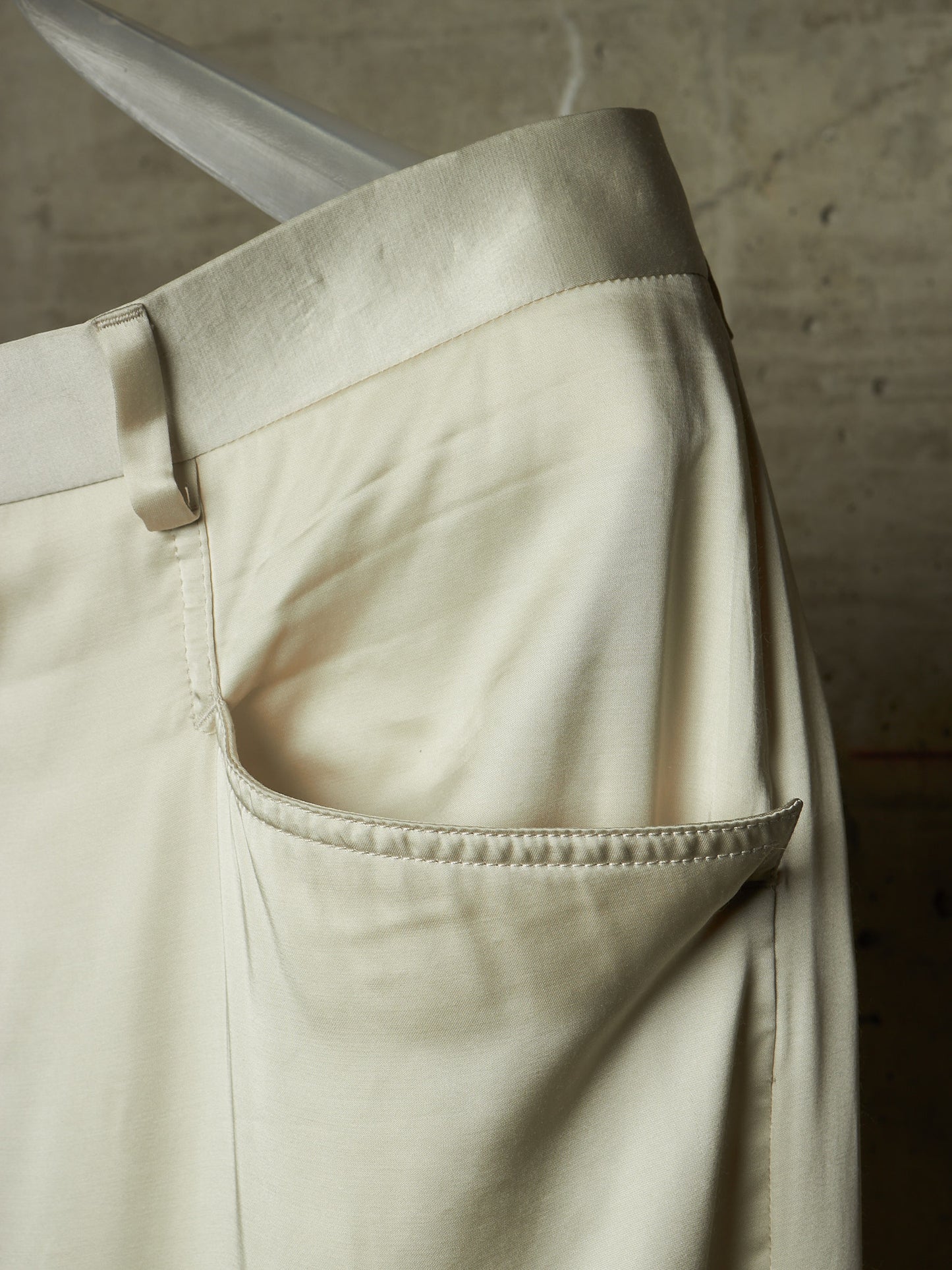 Rick Owens SS25 "HOLLYWOOD" DINGE Satin 'Mastodon' Wide Leg Trousers