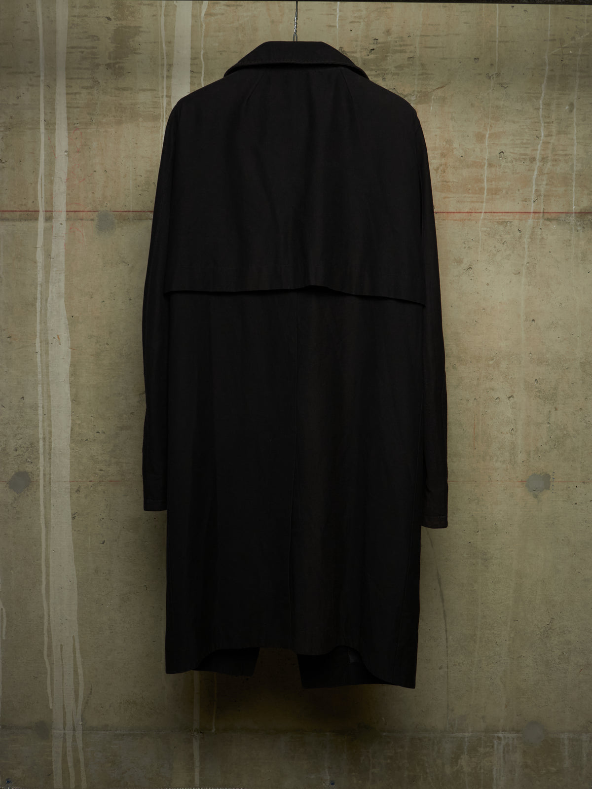 Rick Owens SS09 "STRUTTER" Black Cotton Viscose Asymmetric Zip Molino Coat