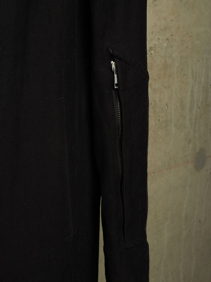 Rick Owens SS09 "STRUTTER" Black Cotton Viscose Asymmetric Zip Molino Coat
