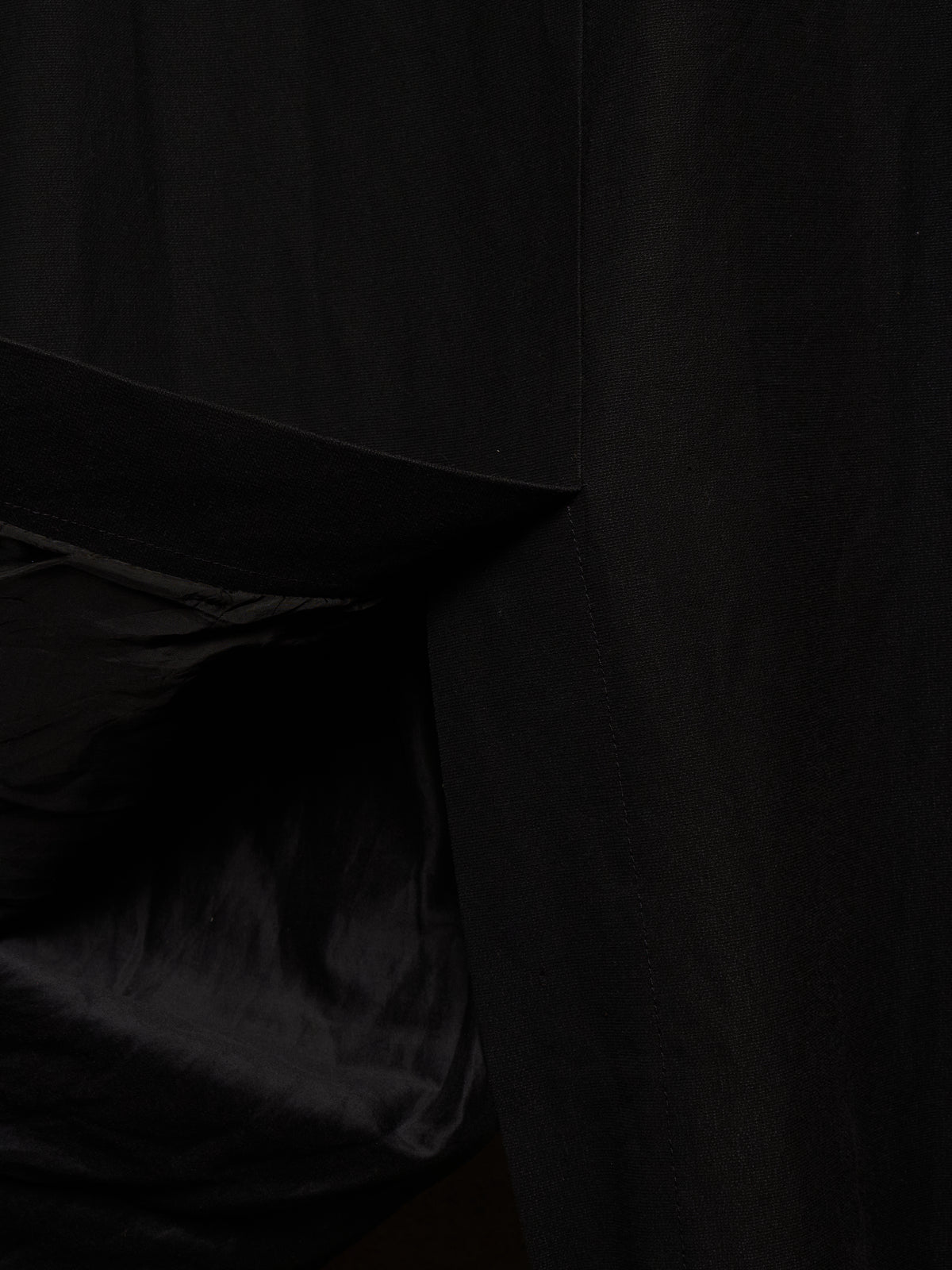 Rick Owens SS09 "STRUTTER" Black Cotton Viscose Asymmetric Zip Molino Coat