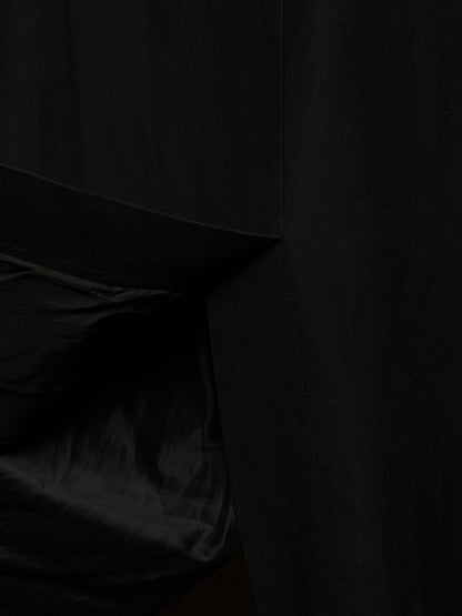 Rick Owens SS09 "STRUTTER" Black Cotton Viscose Asymmetric Zip Molino Coat