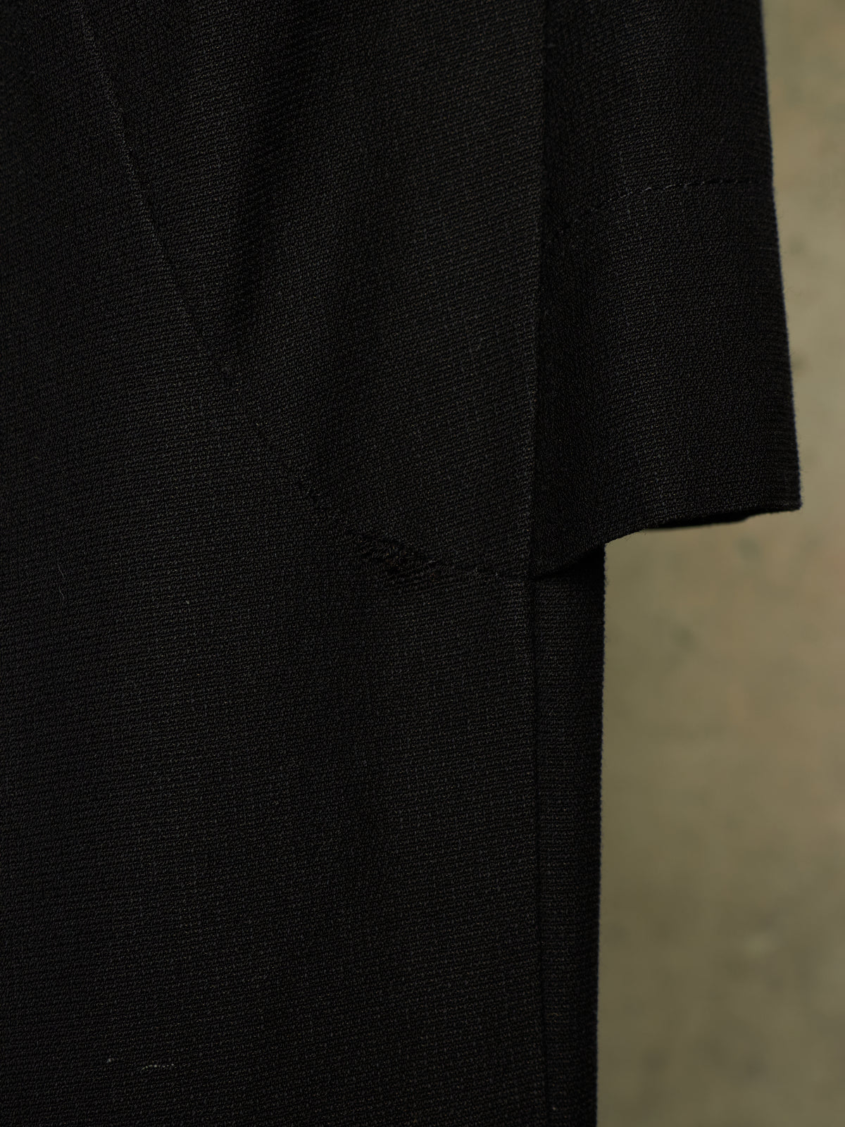 Rick Owens SS09 "STRUTTER" Black Cotton Viscose Asymmetric Zip Molino Coat