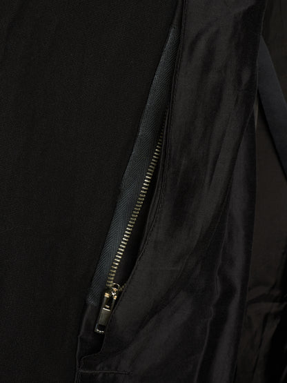 Rick Owens SS09 "STRUTTER" Black Cotton Viscose Asymmetric Zip Molino Coat