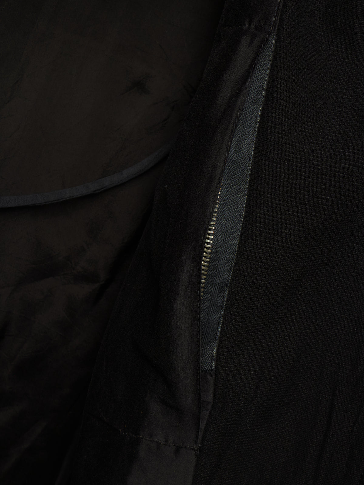 Rick Owens SS09 "STRUTTER" Black Cotton Viscose Asymmetric Zip Molino Coat