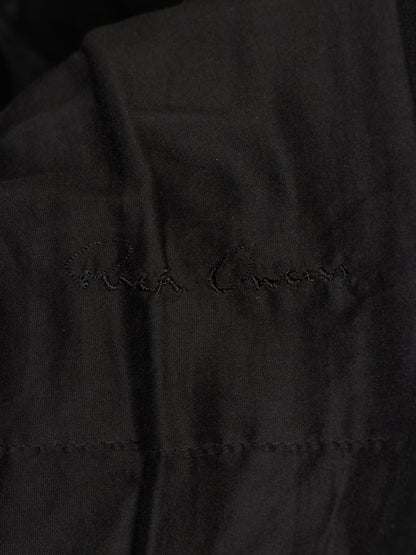 Rick Owens SS09 "STRUTTER" Black Cotton Viscose Asymmetric Zip Molino Coat