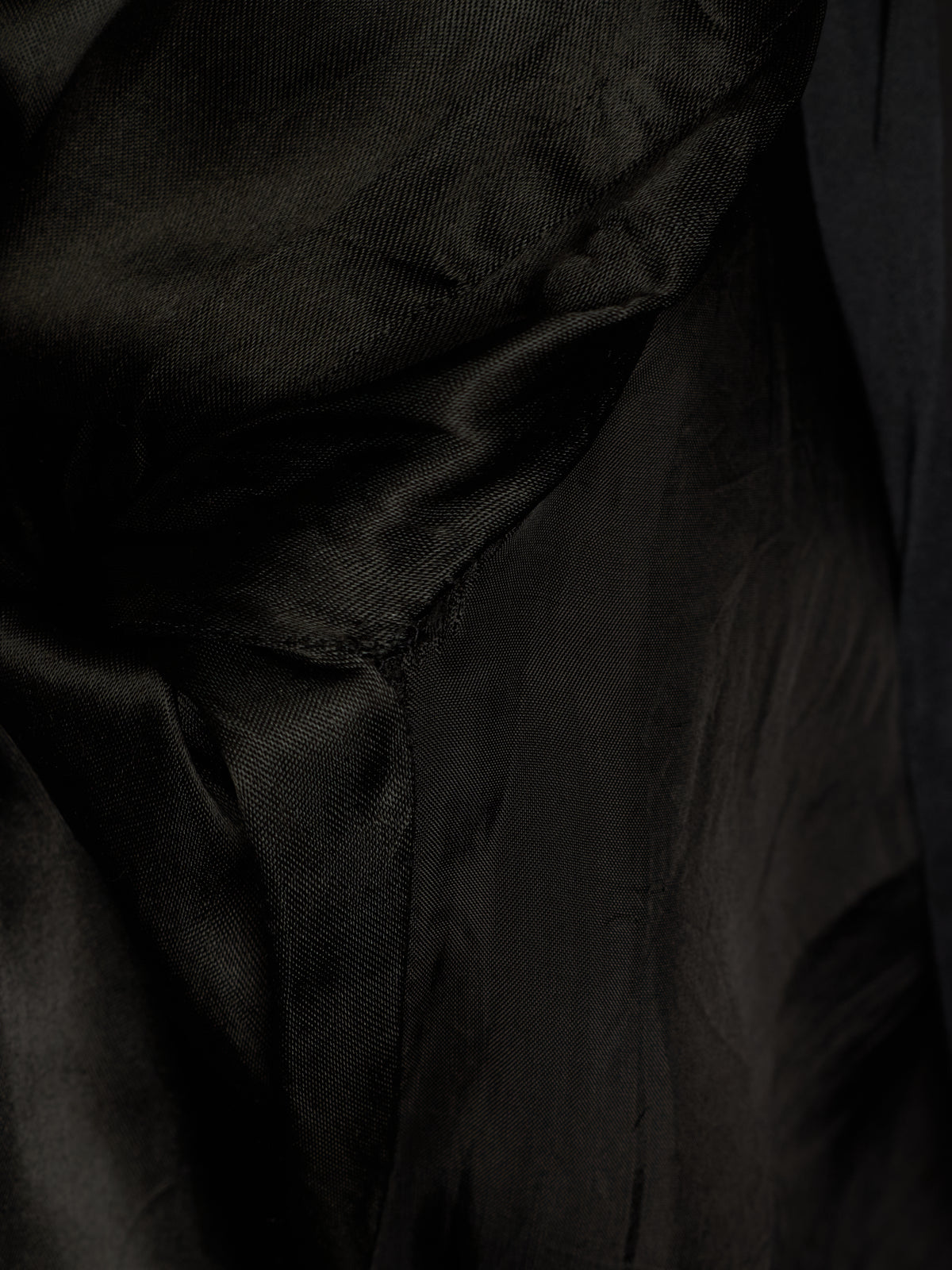 Rick Owens SS09 "STRUTTER" Black Cotton Viscose Asymmetric Zip Molino Coat