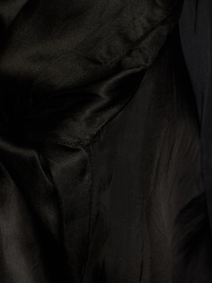 Rick Owens SS09 "STRUTTER" Black Cotton Viscose Asymmetric Zip Molino Coat