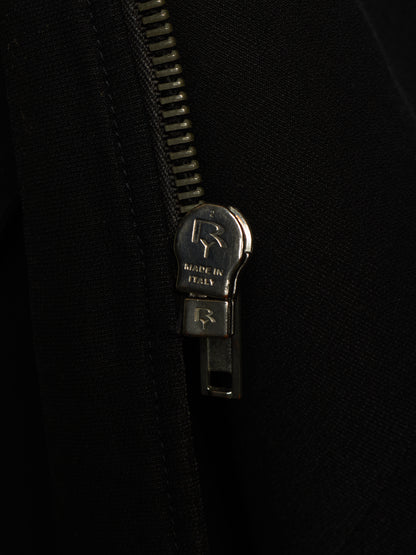 Rick Owens SS09 "STRUTTER" Black Cotton Viscose Asymmetric Zip Molino Coat