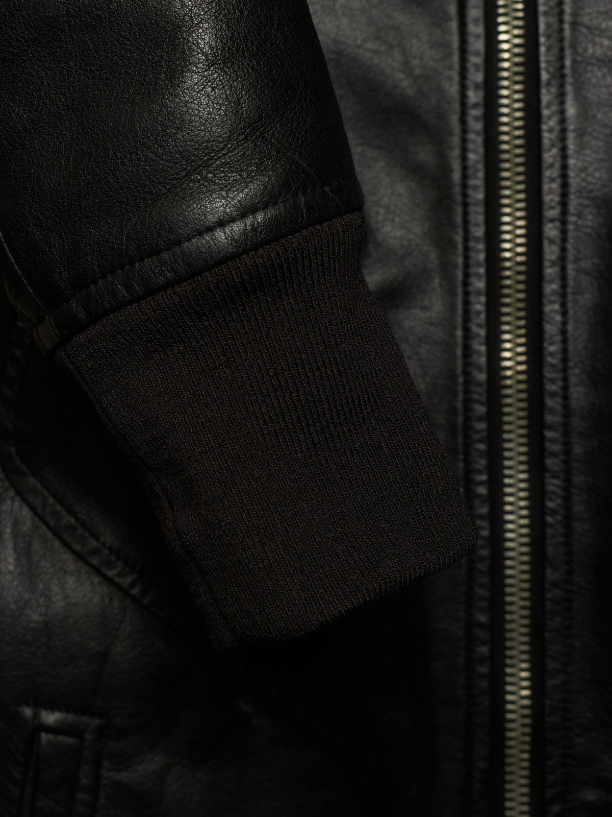 Rick Owens SS13 "ISLAND" BLACK Cow Leather Intarsia Rider Jacket
