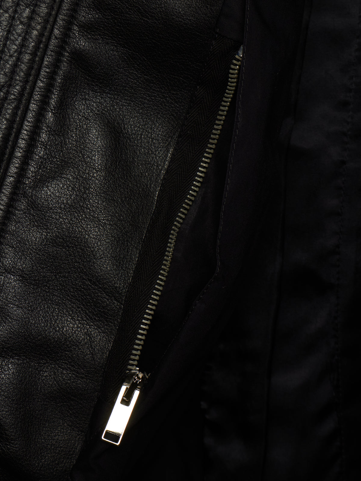 Rick Owens SS13 "ISLAND" BLACK Cow Leather Intarsia Rider Jacket