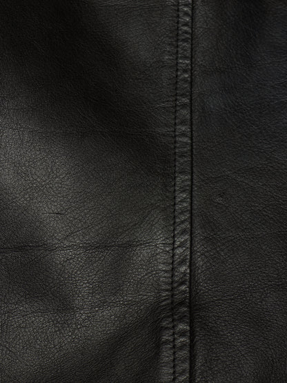 Rick Owens SS13 "ISLAND" BLACK Cow Leather Intarsia Rider Jacket
