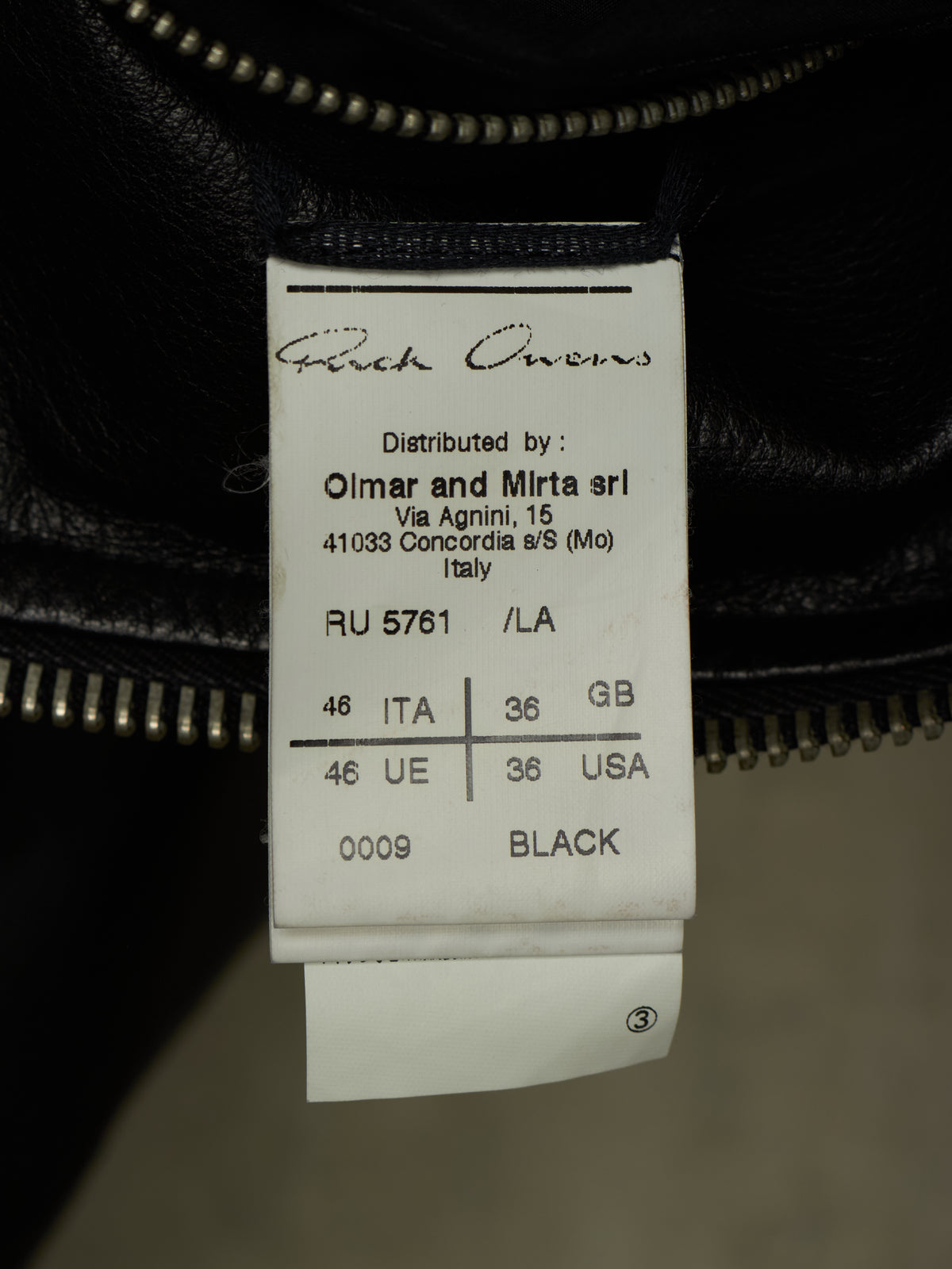 Rick Owens SS13 "ISLAND" BLACK Cow Leather Intarsia Rider Jacket