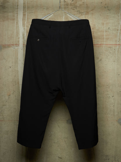 Rick Owens SS18 "DIRT" Black Wool Viscose Drop-crotch Cropped Astaires Pants