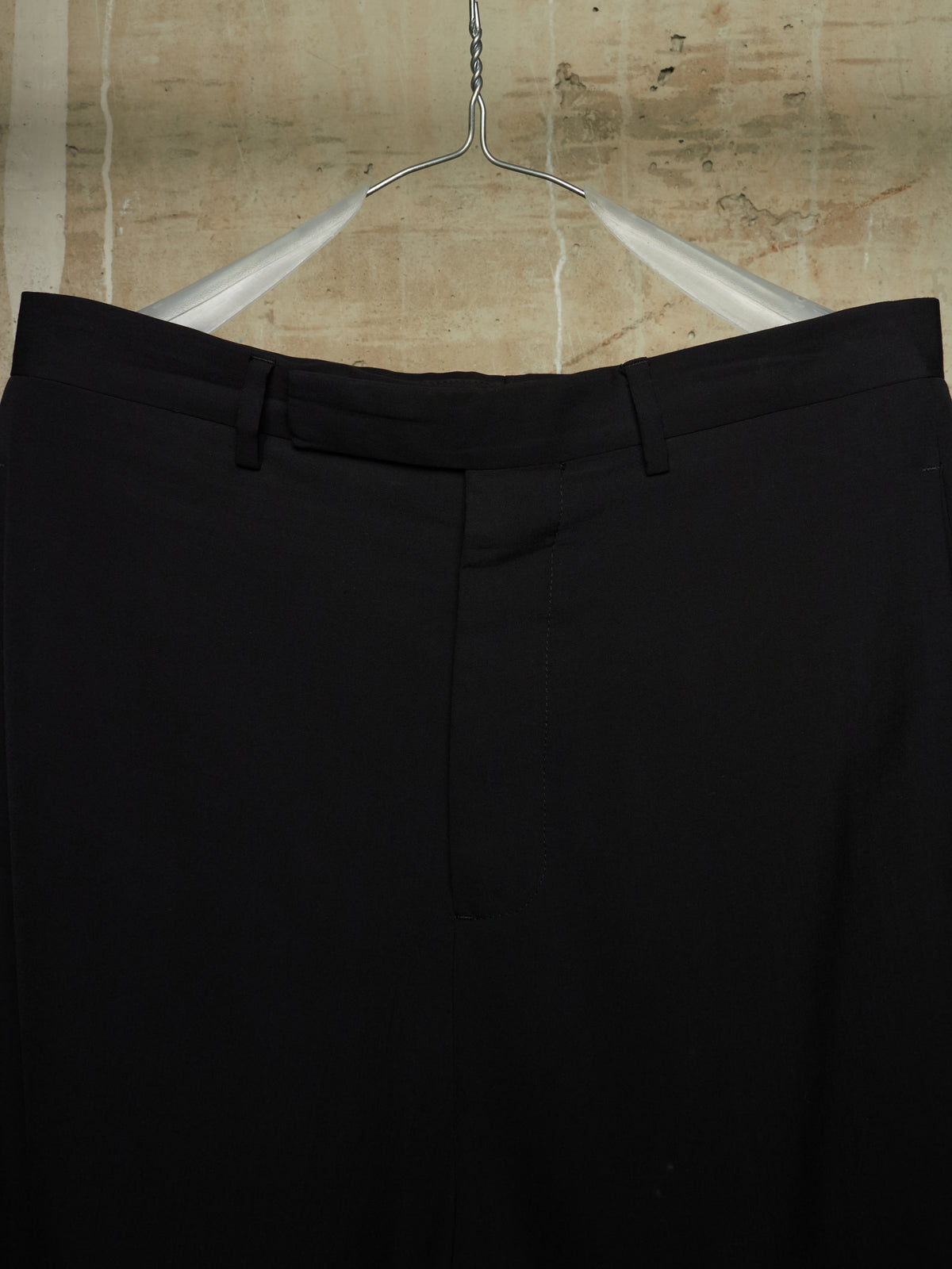 Rick Owens SS18 "DIRT" Black Wool Viscose Drop-crotch Cropped Astaires Pants