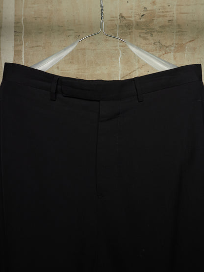 Rick Owens SS18 "DIRT" Black Wool Viscose Drop-crotch Cropped Astaires Pants