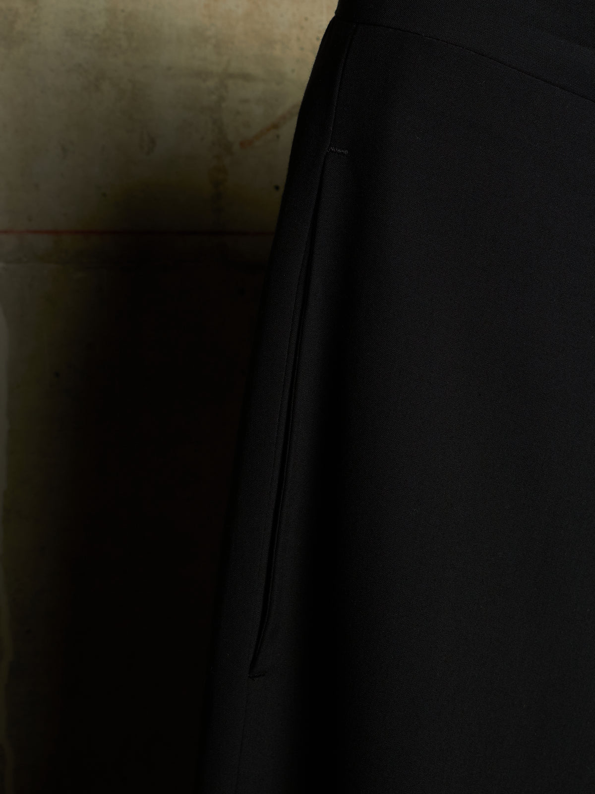 Rick Owens SS18 "DIRT" Black Wool Viscose Drop-crotch Cropped Astaires Pants