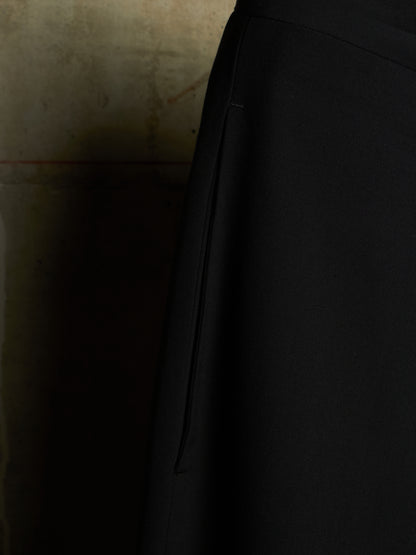 Rick Owens SS18 "DIRT" Black Wool Viscose Drop-crotch Cropped Astaires Pants