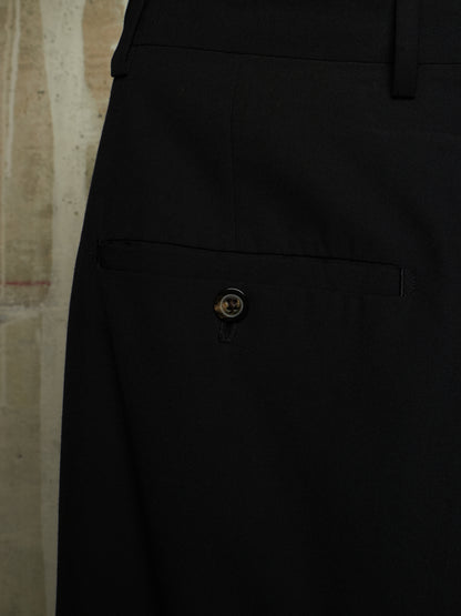 Rick Owens SS18 "DIRT" Black Wool Viscose Drop-crotch Cropped Astaires Pants
