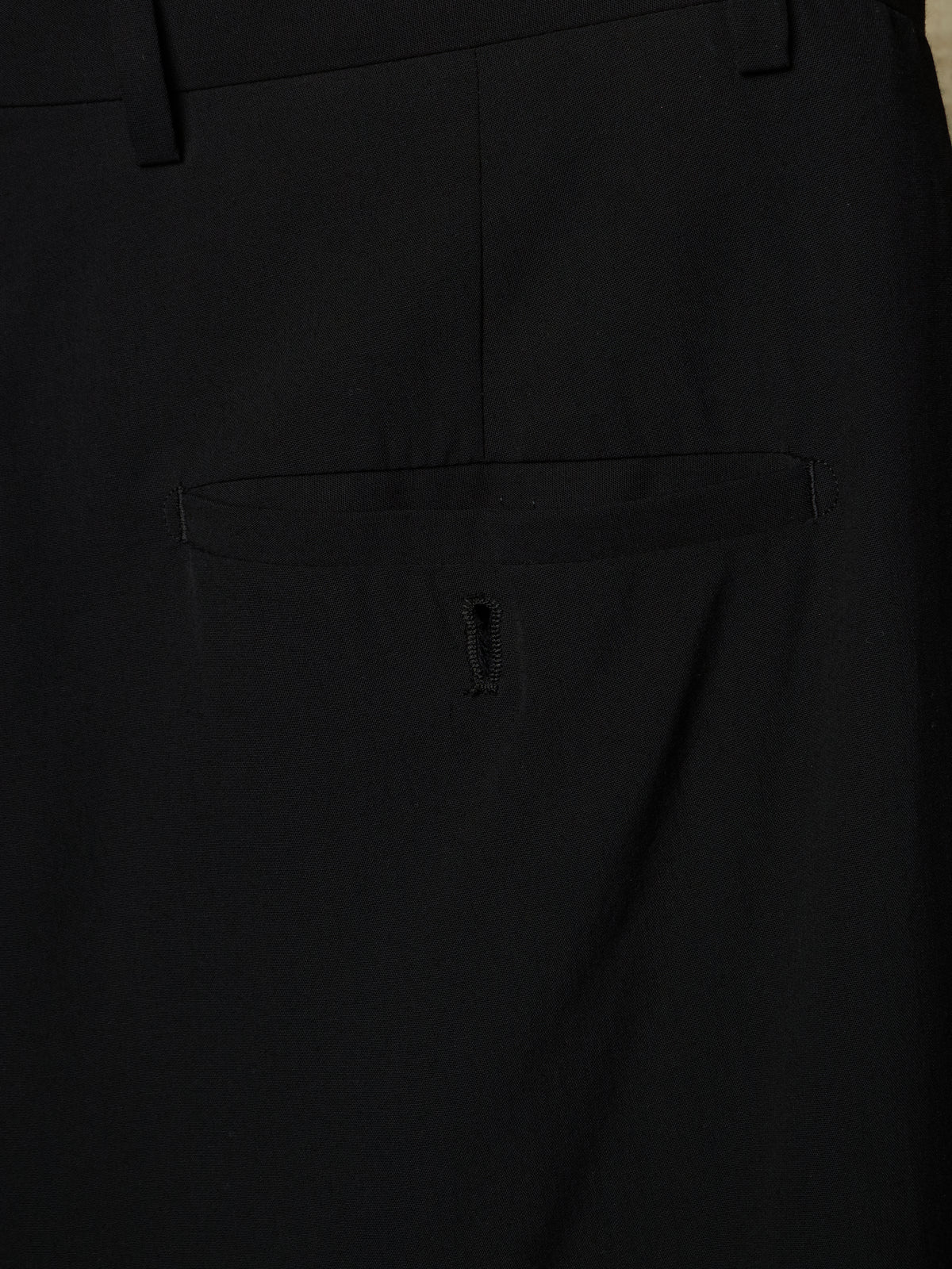 Rick Owens SS18 "DIRT" Black Wool Viscose Drop-crotch Cropped Astaires Pants