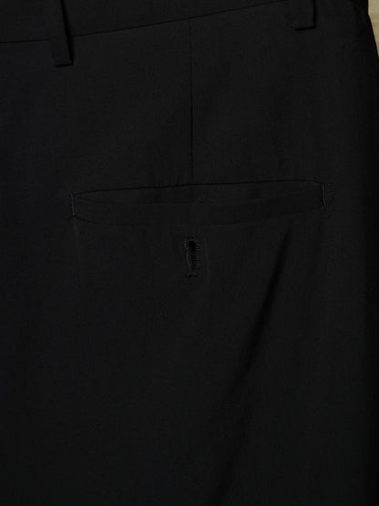 Rick Owens SS18 "DIRT" Black Wool Viscose Drop-crotch Cropped Astaires Pants