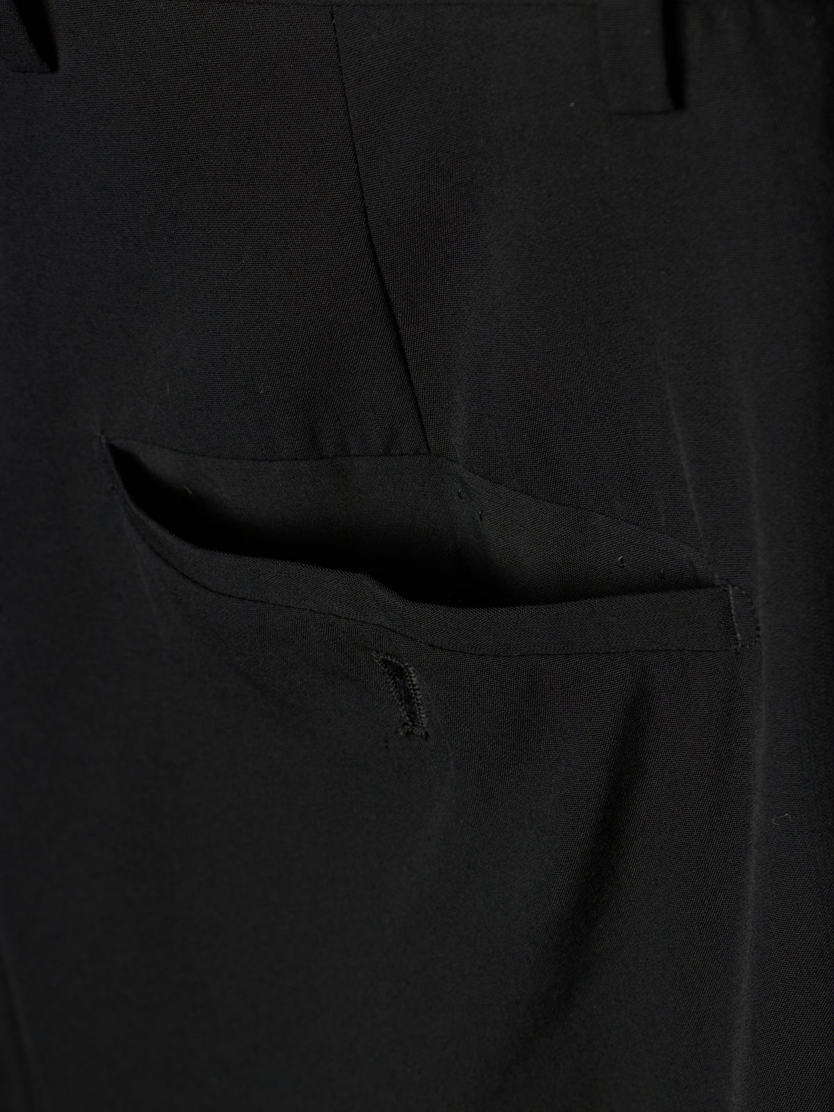 Rick Owens SS18 "DIRT" Black Wool Viscose Drop-crotch Cropped Astaires Pants