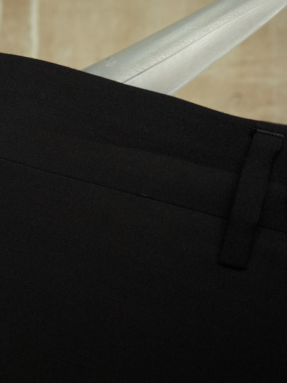 Rick Owens SS18 "DIRT" Black Wool Viscose Drop-crotch Cropped Astaires Pants