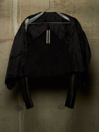 Rick Owens SS20 "TECUTAL" BLACK Lamb Leather Copped Rider Jacket