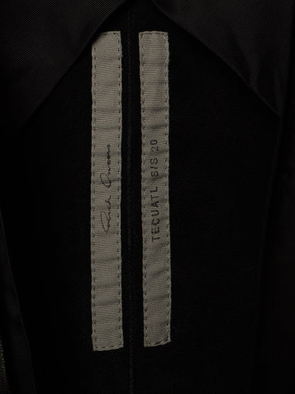 Rick Owens SS20 "TECUTAL" BLACK Lamb Leather Copped Rider Jacket