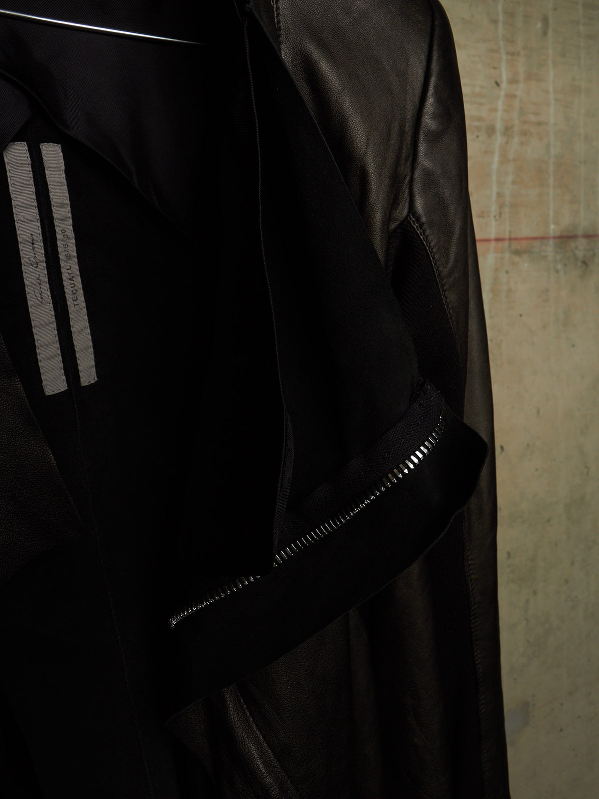 Rick Owens SS20 "TECUTAL" BLACK Lamb Leather Copped Rider Jacket