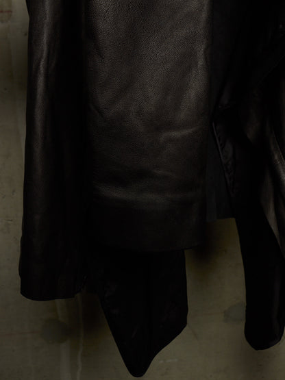 Rick Owens SS20 "TECUTAL" BLACK Lamb Leather Copped Rider Jacket