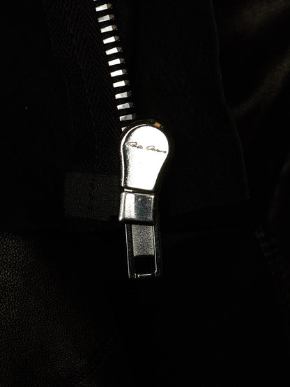 Rick Owens SS20 "TECUTAL" BLACK Lamb Leather Copped Rider Jacket