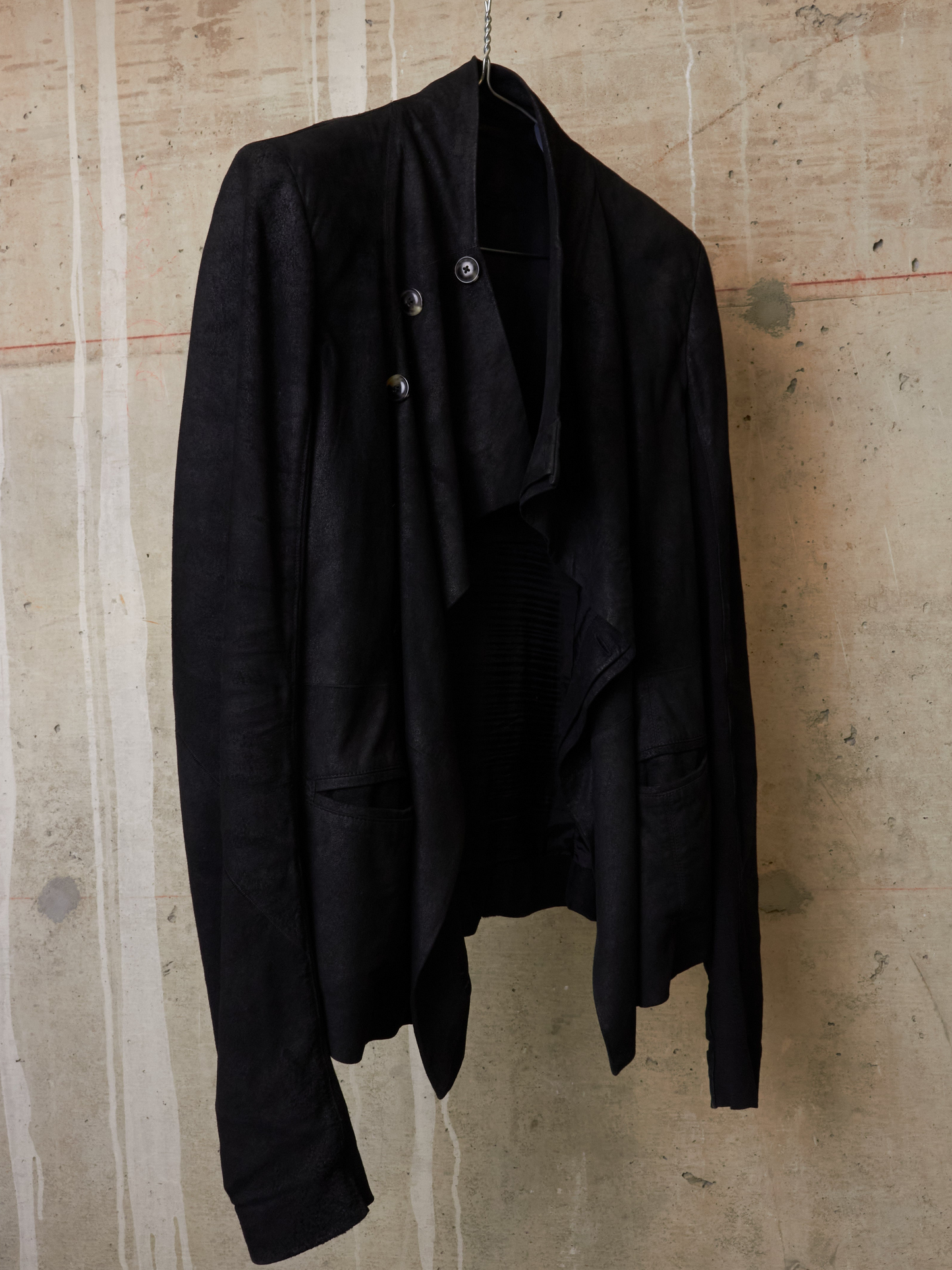 Rick Owens SS14 "VICIOUS" Blistered Lamb Leather Drape Blazer