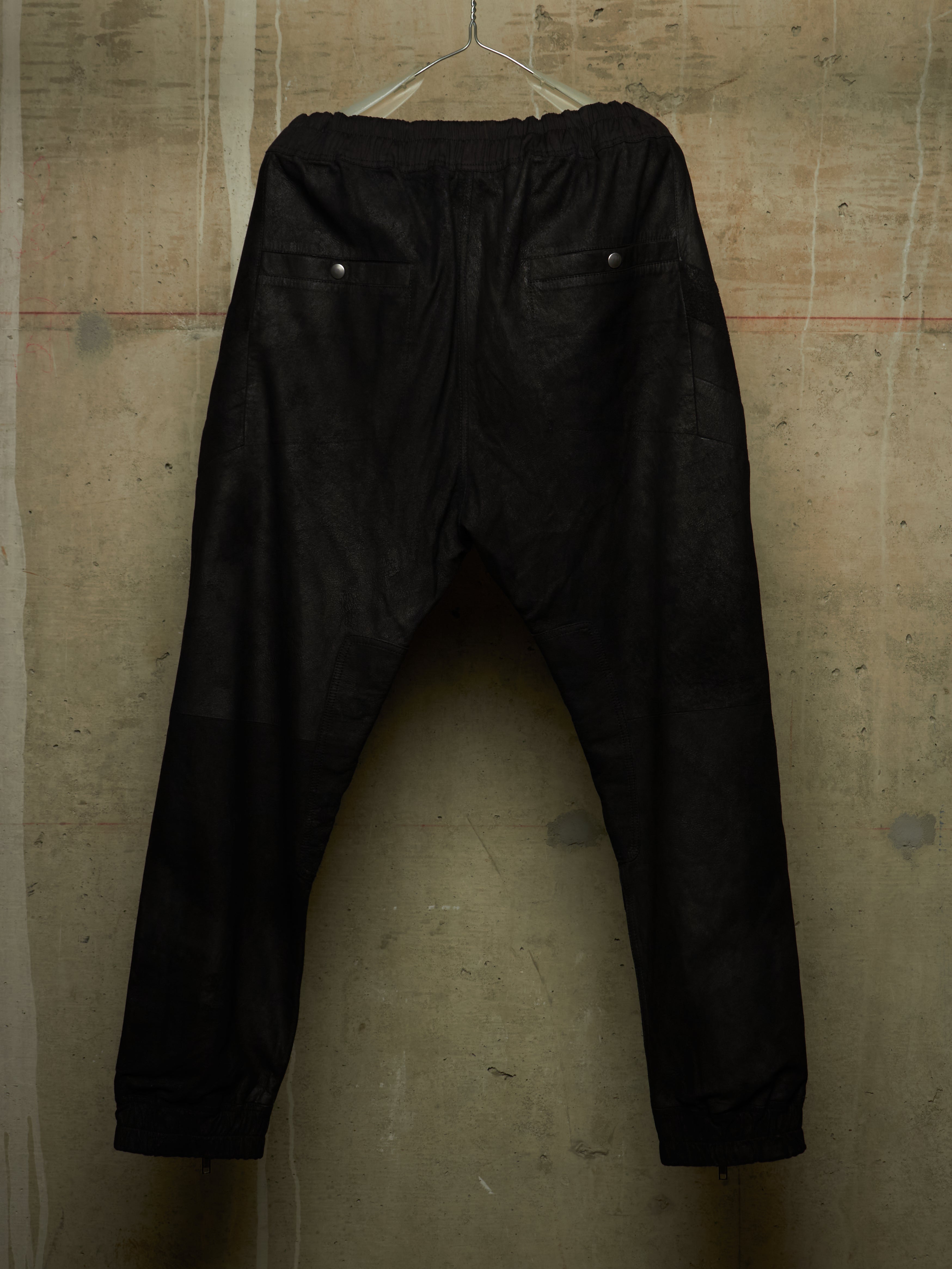 Rick Owens SS21 Lamb Leather Jogger Biker Pants | DRIEW