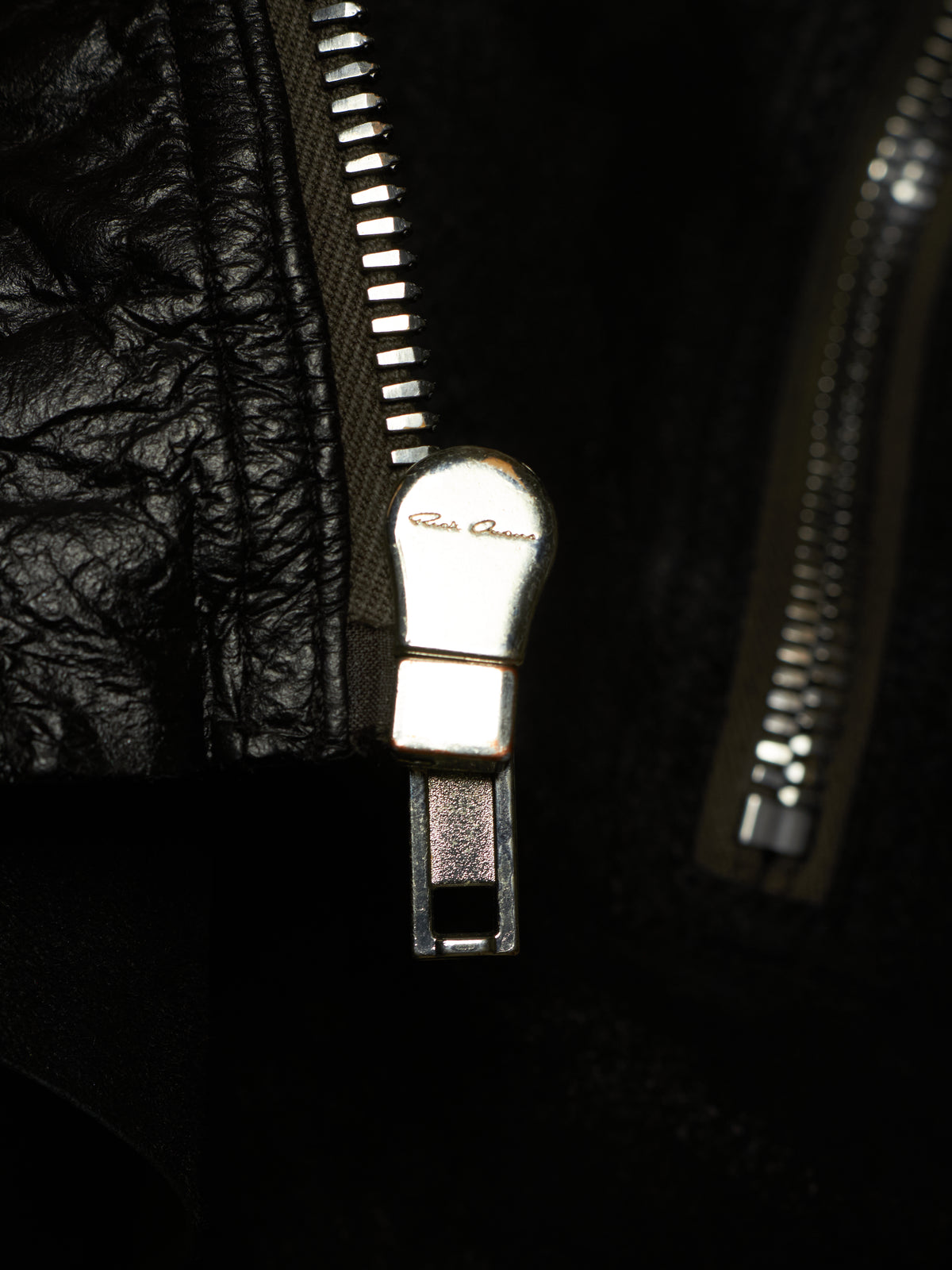 Rick Owens SS21 "PHLEGETHON" BLACK OYSTER Trapunto Klaus Reversed Lamb Leather Jacket