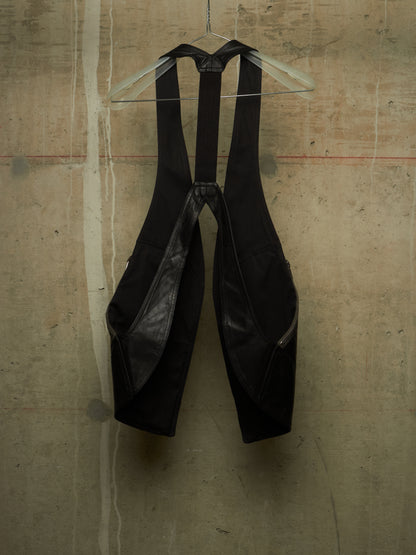 Rick Owens SS22 "FOGACHINE" BLACK Calf Leather Bauhaus Vest Bag
