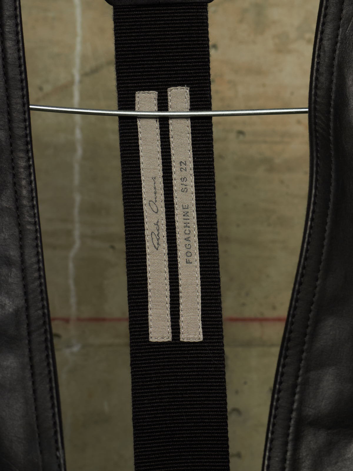 Rick Owens SS22 "FOGACHINE" BLACK Calf Leather Bauhaus Vest Bag