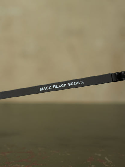 Rick Owens SS22 “FOGACHINE” Matte Black Stainless Steel Brown Tinted Mask Sunglasses Shield